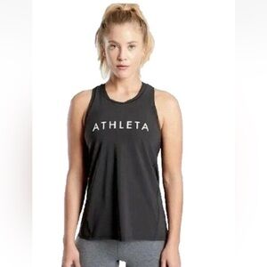 Athleta Women's Black Sleeveless Graphic Tank Top Racerback Large